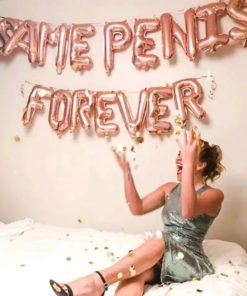 Μπαλόνια ροζ-χρυσό “Same Penis Forever” (16 τεμ)
