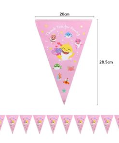Σημαιάκια – Banner Pink Baby Shark (10τμχ)