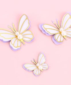 Πεταλούδες με πέρλες 3τμχ