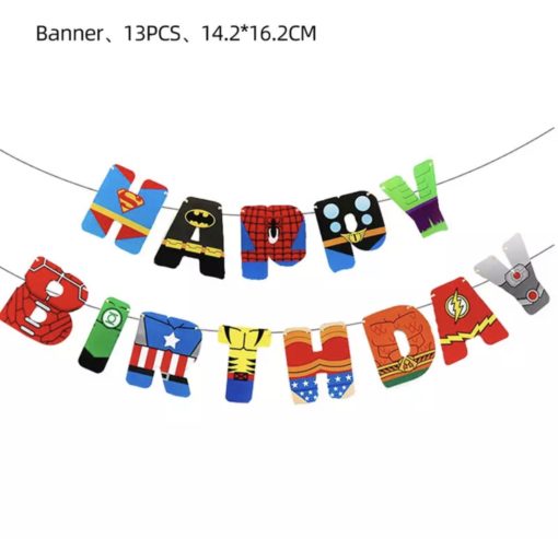 Banner Happy Birthday – Σούπερ Ήρωες