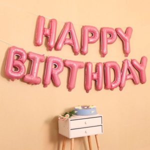 Μπαλόνια Happy Birthday – Ροζ Παστέλ