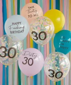 Μπαλόνια “Happy Fucking 30th Birthday” – 8τμχ.