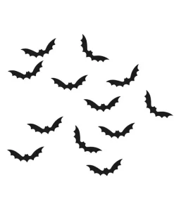 Κονφετί Νυχτερίδες Μαύρες Ξύλινες – 24τμχ.