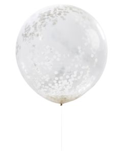 Μπαλόνια με λευκά κομφετί