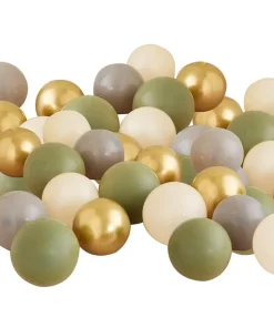 Σετ μπαλόνια 5” για Balloon Mosaics – χρυσά chrome/λαδί/γκρι/nude – 40τμχ.