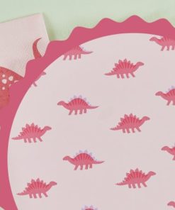 Πιάτα Χάρτινα Ροζ Δεινόσαυρος/ Pink Dinosaur / 8 τεμ
