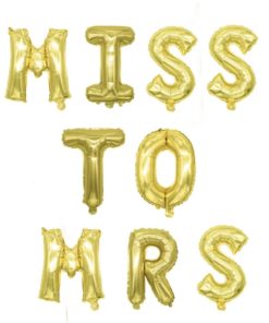 Μπαλόνια φράση Miss To Mrs – Χρυσό