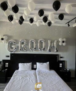 Μπαλόνια GROOM Ασημί – 102 cm