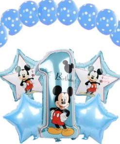 Σετ Μπαλονιών πουά Mickey Mouse Πρώτα Γενέθλια
