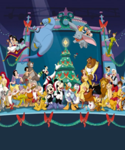 Τετράγωνη Αφίσα σε μουσαμά – Θέμα Disney Christmas