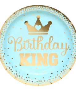 Πιάτα Χάρτινα Γλυκού Πρώτα Γενέθλια King (8 τμχ)