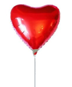 5″ Mini Shape μπαλόνι Κόκκινη Καρδιά με καλαμάκι