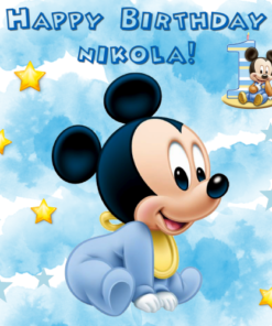 Τετράγωνη Αφίσα σε μουσαμά – Θέμα Baby Mickey