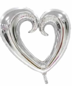 30″ Μπαλόνι με Τρύπα Ασημί Καρδιά