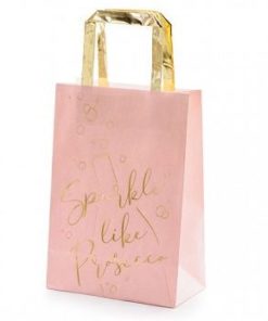 Χάρτινες σακούλες δώρων ροζ Prosecco (6 τεμ)